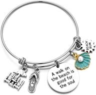 🐢 vonluxy beach jewelry themed gifts: engraved sea turtle bracelet for women, teen girls, and female kids. memorial, adjustable stainless steel, summer ocean inspired personalized bracelets logo