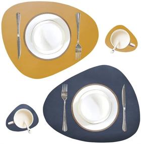 img 4 attached to 🍽️ Upgrade Your Table Decor with Dual-Sided Leather Placemats and Coasters