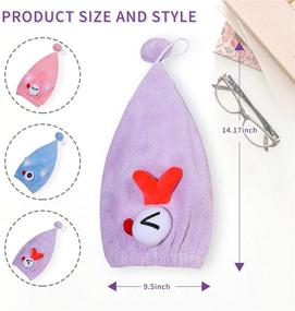 img 2 attached to 👑 Ultra Absorbent Microfiber Hair Towel Wrap: Fast Drying Turban for Women with Wet, Curly, Longer, and Thicker Hair (Purple)