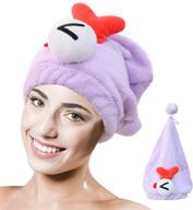 👑 ultra absorbent microfiber hair towel wrap: fast drying turban for women with wet, curly, longer, and thicker hair (purple) logo