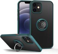 iphone 12 mini case，cosano military level scratch proof，anti-collision pc back and soft tpu frame，with 360 degree rotating holder，suitable for magnetic car holder（5 logo