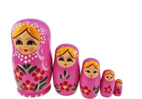 img 3 attached to Matryoshka Babushka Stacking Hand Painted Birthday