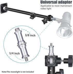 img 2 attached to 📷 Neewer Adjustable Wall Mount Boom Arm (15-23.6 inches/38-60 Centimeters) with Universal Adapter (1/4 inch to 3/8 inch) for Photo Studio Video Light, Monolights Photography