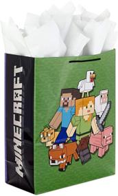 img 4 attached to 🎁 Hallmark Мега-большая подарочная сумка Minecraft 15 дюймов + бумажная белая салфетка для дней рождения, Дня Святого Валентина, детских вечеринок, праздников и многое другое - улучшенный SEO