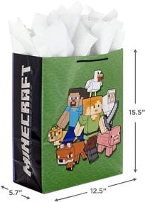 img 2 attached to 🎁 Hallmark Мега-большая подарочная сумка Minecraft 15 дюймов + бумажная белая салфетка для дней рождения, Дня Святого Валентина, детских вечеринок, праздников и многое другое - улучшенный SEO