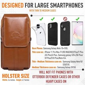 img 3 attached to 📱 Hengwin Cell Phone Belt Pouch for Men: PU Leather Holster for iPhone 12 Pro Max, Samsung S20+, S21+, LG V20, Moto G8 Power, OnePlus Nord & More! (Brown)