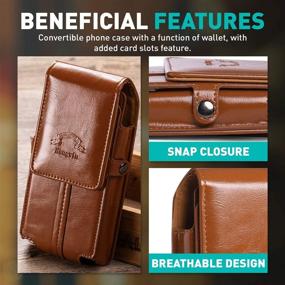 img 2 attached to 📱 Hengwin Cell Phone Belt Pouch for Men: PU Leather Holster for iPhone 12 Pro Max, Samsung S20+, S21+, LG V20, Moto G8 Power, OnePlus Nord & More! (Brown)