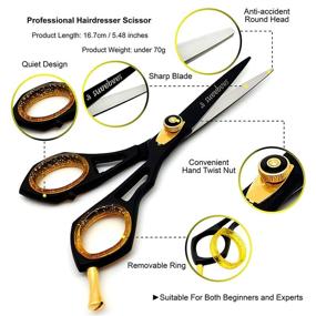 img 3 attached to 💇 SQR-01 Professional Hairdressing Scissor by Saaqaans - Ideal for Hair Salon, Barber, Hairdresser, and Home Use - Effortlessly Trim Haircuts, Beards, and Moustaches - Includes Stylish Black Pouch/Case