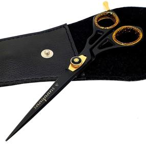 img 4 attached to 💇 SQR-01 Professional Hairdressing Scissor by Saaqaans - Ideal for Hair Salon, Barber, Hairdresser, and Home Use - Effortlessly Trim Haircuts, Beards, and Moustaches - Includes Stylish Black Pouch/Case