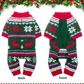 img 2 attached to 🐶 Warm and Cozy: PUPTECK Dog Pajamas Winter Clothes - Christmas Knitted Dog Sweater with Elk Design - Ideal Outfits for Small to Medium Dogs, Puppies, Cats, and Kitties in Cold Days