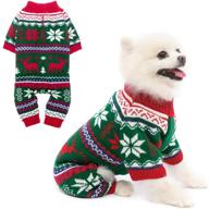 🐶 warm and cozy: pupteck dog pajamas winter clothes - christmas knitted dog sweater with elk design - ideal outfits for small to medium dogs, puppies, cats, and kitties in cold days логотип