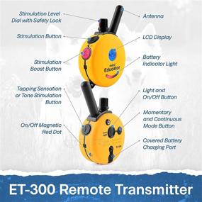 img 1 attached to 🐶 E-Collar ET-300 - 1/2 Mile Waterproof Remote Trainer - Mini Educator Remote Training Collar with 100 Training Levels, Vibration, Sound - Includes PetsTEK Dog Training Clicker