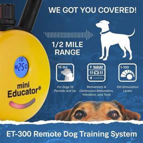 img 3 attached to 🐶 E-Collar ET-300 - 1/2 Mile Waterproof Remote Trainer - Mini Educator Remote Training Collar with 100 Training Levels, Vibration, Sound - Includes PetsTEK Dog Training Clicker