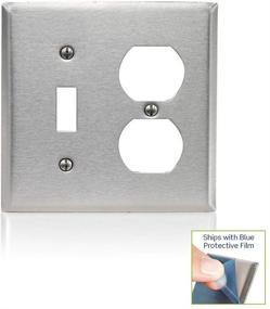 img 2 attached to 🔘 Leviton 84005-40 2-Gang Stainless Steel Wallplate: Toggle & Duplex Combination - Standard Size, Device Mount