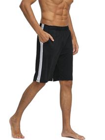 img 1 attached to 🏀 BUYJYA Men's Active Athletic Shorts 5 or 3Pack for Workouts Basketball Football Badminton Exercise Running Gym - Enhance Performance and Comfort