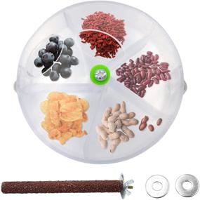 img 4 attached to 🦜 Bac-Kitchen Creative Wheel Bird Foraging System: Parrot Seed Food Ball with Rotate Wheel Training Toy and Bite Resistant Food Box - Ideal Bird Feeder Toy and Storage for Parrot, Parakeet, Cockatiel