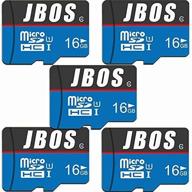 📷 jbos 16гб карта micro sd 5 штук - высокоскоростная память uhs-i c10 u1 - 5 штук карты micro sdhc для смартфона, планшета, bluetooth-динамика, пк, дрона, камеры логотип