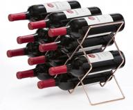 🍷 mango steam rose gold wine rack - 10 bottle countertop storage organizer for kitchen, pantry, and fridge логотип