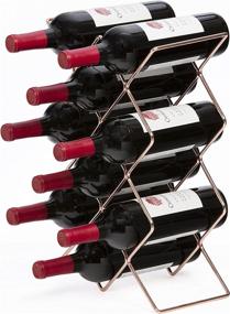 img 2 attached to 🍷 Mango Steam Rose Gold Wine Rack - 10 Bottle Countertop Storage Organizer for Kitchen, Pantry, and Fridge