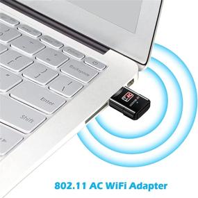 img 1 attached to USBNOVEL AC 600Mbps USB WiFi Adapter for PC - Dual Band 2.4GHz,5GHz High Gain Antenna WiFi USB, Wireless Network Adapter - Compatible with Desktop Laptop Win10/8.1/8/7/XP, Mac OS 10.9-10.15