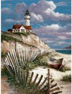 🎨 beginner-friendly diymood painting acrylic kit: diy oil painting cottage lighthouse | stunning wall decor 16x20inch logo