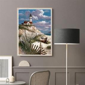 img 3 attached to 🎨 Beginner-Friendly Diymood Painting Acrylic Kit: DIY Oil Painting Cottage Lighthouse | Stunning Wall Decor 16x20inch