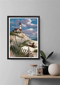 img 1 attached to 🎨 Beginner-Friendly Diymood Painting Acrylic Kit: DIY Oil Painting Cottage Lighthouse | Stunning Wall Decor 16x20inch