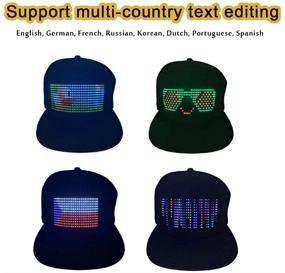 img 1 attached to 🧢 Bluetooth-controlled LED Smart Cap with Multiple Language Support, Customizable Bluetooth Hat for Mobile APP Control, LED Display Lamp for Party Club Christmas Halloween in Black - Text, Music, Image, and Drawing Features