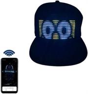 🧢 bluetooth-controlled led smart cap with multiple language support, customizable bluetooth hat for mobile app control, led display lamp for party club christmas halloween in black - text, music, image, and drawing features логотип