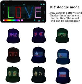 img 2 attached to 🧢 Bluetooth-controlled LED Smart Cap with Multiple Language Support, Customizable Bluetooth Hat for Mobile APP Control, LED Display Lamp for Party Club Christmas Halloween in Black - Text, Music, Image, and Drawing Features