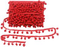 🧵 yalulu 20yards mini pom pom trim ball fringe ribbon: diy sewing accessory for home décor (red) logo