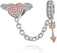 ❤️ artcharm love safety chain charm: genuine 925 sterling silver heart beads for european style bracelet logo