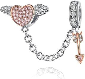 img 1 attached to ❤️ ARTCHARM Love Safety Chain Charm: Genuine 925 Sterling Silver Heart Beads for European Style Bracelet