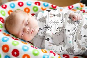 img 2 attached to 🐰 Premium Wooly Heroes Swaddle Blankets: Comfortable 100% Cotton with Leg Pocket and Adjustable Straps for Infant Boys & Girls - Pack of 3 - Grey, Bunny & Nature Designs - Ideal Baby Swaddles 0-3 Months