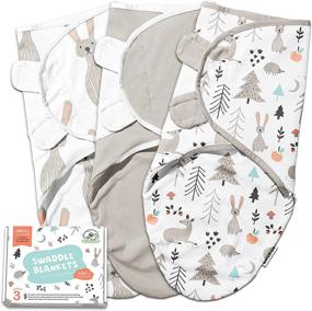 img 4 attached to 🐰 Premium Wooly Heroes Swaddle Blankets: Comfortable 100% Cotton with Leg Pocket and Adjustable Straps for Infant Boys & Girls - Pack of 3 - Grey, Bunny & Nature Designs - Ideal Baby Swaddles 0-3 Months