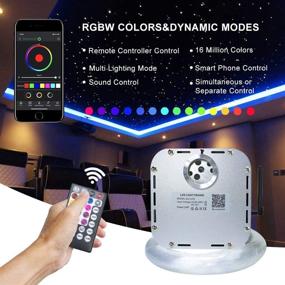 img 2 attached to 🌟 AMKI 32W Bluetooth Controlled Fiber Optic Light Star Ceiling Kit with RF Remote Control and Crystal - 800PCS Fiber Optic Cables and Twinkle Engine Driver - LED RGBW (13.1ft)