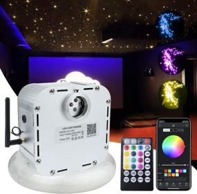 img 4 attached to 🌟 AMKI 32W Bluetooth Controlled Fiber Optic Light Star Ceiling Kit with RF Remote Control and Crystal - 800PCS Fiber Optic Cables and Twinkle Engine Driver - LED RGBW (13.1ft)