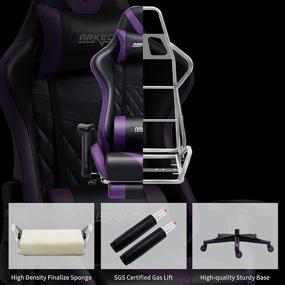 img 1 attached to 🪑 Darkecho Purple Gaming Chair with Footrest and Massage - Racing Office Ergonomic Chair with Leather Reclining, Adjustable Armrest, High Back, Esports Design, Headrest and Lumbar Support - Purple