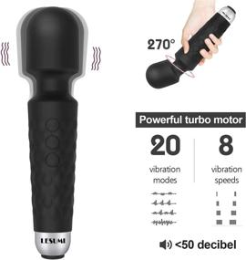 img 3 attached to LESUMI Upgraded Personal Wand Massager with Memory - Premium 8 Speeds 20 Patterns - Mini Handheld Powerful Rechargeable for Neck Back Stress Relief Relax Muscles (Black)