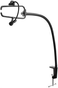 img 3 attached to Hands-Free Hair Dryer Holder: Stainless Steel Stand for Countertop & Dog Grooming Table (Black)