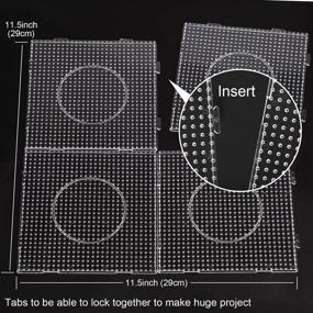 img 2 attached to 🔧 Savita 6-Piece Clear Plastic Pegboard Kit: 5mm Fuse Beads Boards with Pattern Templates, Tweezers - Ideal Craft Supplies for Children