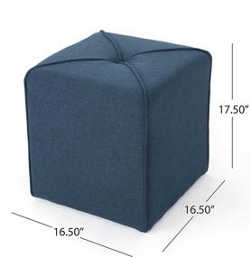 img 3 attached to 🔵 Navy Blue Christopher Knight Home Kenyon Fabric Square Ottoman: A Perfect Blend of Style and Comfort