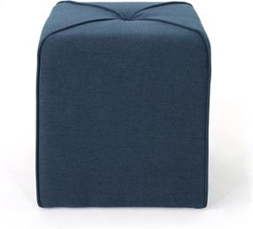 img 1 attached to 🔵 Navy Blue Christopher Knight Home Kenyon Fabric Square Ottoman: A Perfect Blend of Style and Comfort