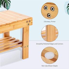 img 2 attached to 🪑 VaeFae Bamboo Small Seat Stool: Lightweight, Durable, and Anti-Slip Solution for Kids, Foot Rest, Storage Shelf - Ideal for Home, Bathroom, Bedside, and Nursery School