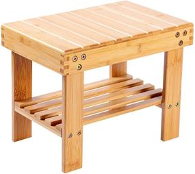 img 4 attached to 🪑 VaeFae Bamboo Small Seat Stool: Lightweight, Durable, and Anti-Slip Solution for Kids, Foot Rest, Storage Shelf - Ideal for Home, Bathroom, Bedside, and Nursery School