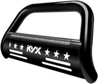 💥 kyx bull bar for 2004-2021 ford f150 expedition/2003-2014 navigator: light bar brush guard, grille skid plate, off-road bumper - black logo