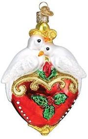 img 4 attached to 🕊️ Vintage Style Glass Blown Turtle Doves Ornaments for Christmas Tree by Old World Christmas