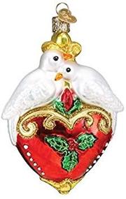 img 2 attached to 🕊️ Vintage Style Glass Blown Turtle Doves Ornaments for Christmas Tree by Old World Christmas