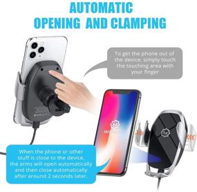 img 3 attached to 🔌 Efficient Wireless Car Charger: WixGear Auto-Clamping Fast Charger for iPhone 11, Samsung S10 - Full Automatic Arms, 15W Qi Fast Charging"