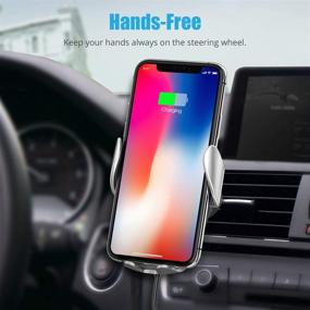 img 1 attached to 🔌 Efficient Wireless Car Charger: WixGear Auto-Clamping Fast Charger for iPhone 11, Samsung S10 - Full Automatic Arms, 15W Qi Fast Charging"